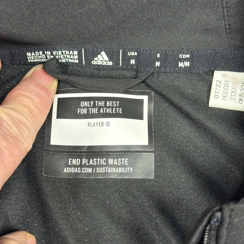 Adidas Windbreaker Mens Medium Black Short Sleeve FCA Quarter Zip HG0081